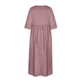 thumbnail image 4 of SnnmBlm Women's Half Sleeve Linen Maxi Dresses Casual Loose Plus Size Beach Dress for Women Pink S, 4 of 4