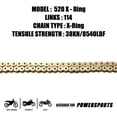 thumbnail image 2 of Cadena MRELC Gold 520 X-Ring + rompecadenas 114 eslabones con eslabón maestro de conexión, 2 of 5