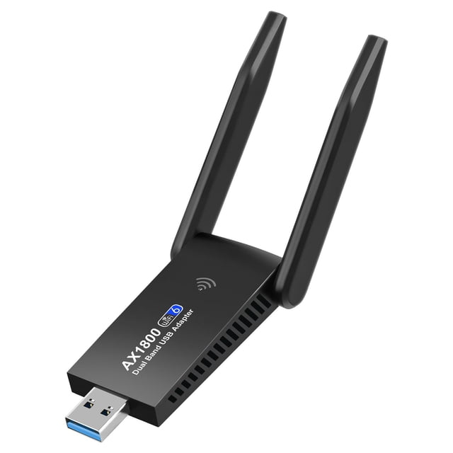Adaptador WiFi USB, 1800 Mbps 2,4 GHz con antena externa IEEE802.11AX compatible con adaptador de red ámbrica /10/7 para escritorio de Sunnimix Adaptador Wi-Fi USB