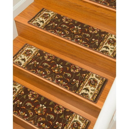 Polypropylene Fiber Rugs Natural Area Rugs 100% Natural Fiber Summit, Polypropylene Brown/Multi, Handmade Stair Treads Carpet Set of 2 (9