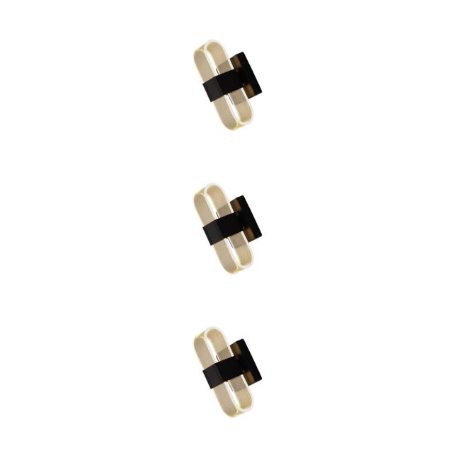 Billuyoard Aplique de pared de acrílico nórdico, lámpara regulable, líneas de rayas negras para interiores Type1 NO1