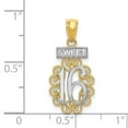 thumbnail image 2 of 10.5mm 14k With Rhodium Sweet 16 W Filigree Pendant - .8 Grams, 2 of 2