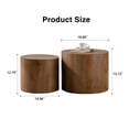 thumbnail image 7 of Leumius Nesting Coffee Table Set of 2, Round Wooden Coffee Tables Circle Modern Table, Accent End Side Table for Small Space Living Room Bedroom Brown, 7 of 7