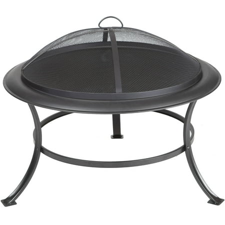 Tokia Round Wooden Black Fire Pit - Fire Sense