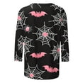 thumbnail image 4 of VKOYWKM Halloween Spiderweb Tops for Women 3/4 Length Sleeve Women Tops Halloween Graphic T Shirts Funny Crew Neck Vintage Blouses, 4 of 7