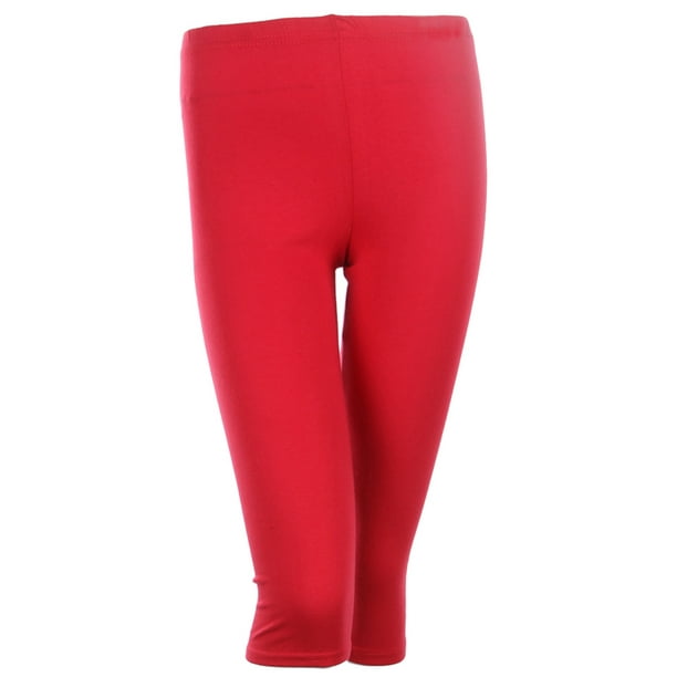 Red Capri leggings with Button - Boutique Isla Mona