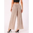 thumbnail image 3 of DARING DIVA Women's Elastic High Waist Wide Leg Outfit Trousers XS Pink, 3 of 6