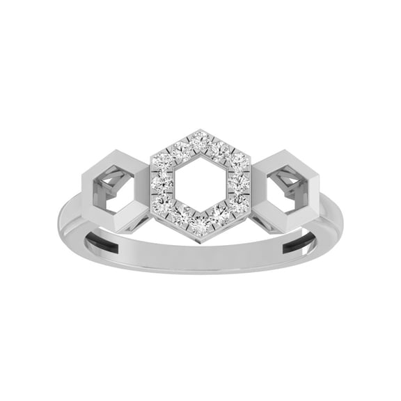 Araiya Fine Jewelry 14K White Gold Round-shape Lab Grown Diamond Fashion Band Ring ( 1/6 cttw, D-F Color, VS Clarity) Size 5.5