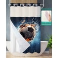 thumbnail image 2 of No Hook Shower Curtain with Snap in Liner, Sport Football with Water Hotel Shower Curtains for Bathroom, Washable Shower Curtain Liner Set with Mesh Top Window, 54"x78", 2 of 6