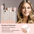 thumbnail image 3 of Unique Bargains Makeup Brush Set Foundation Concealers Brushes Makeup Brushes Professional Cosmetics Tool Kit for Blending Pink 10 Pcs, 3 of 6