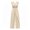 Beige, variant on TEAJOPSUU Womens Jumpsuits Ruffle Sleeveless Lace Trim Wide Leg Jumpsuits Relaxed Fit Casual Romper for Vacation Beach Everyday Beige