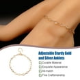 thumbnail image 4 of Qarigey Tobillera Elegante Universal Oro Plata Joyería estética con diamantes de imitación Tobilleras transparentes Cadenas para pies Oro Type3 NO3 Qarigey AP009829-01, 4 of 6