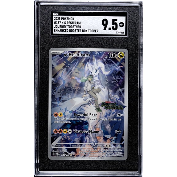 Graded 2025 Pokemon Journey Together N'S Reshiram SGC 9.5 #167 Trading Card