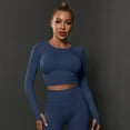thumbnail image 3 of Track Suits for Women Set Seamless Crop Tops & Yoga Pant (Dark Blue M), 3 of 8