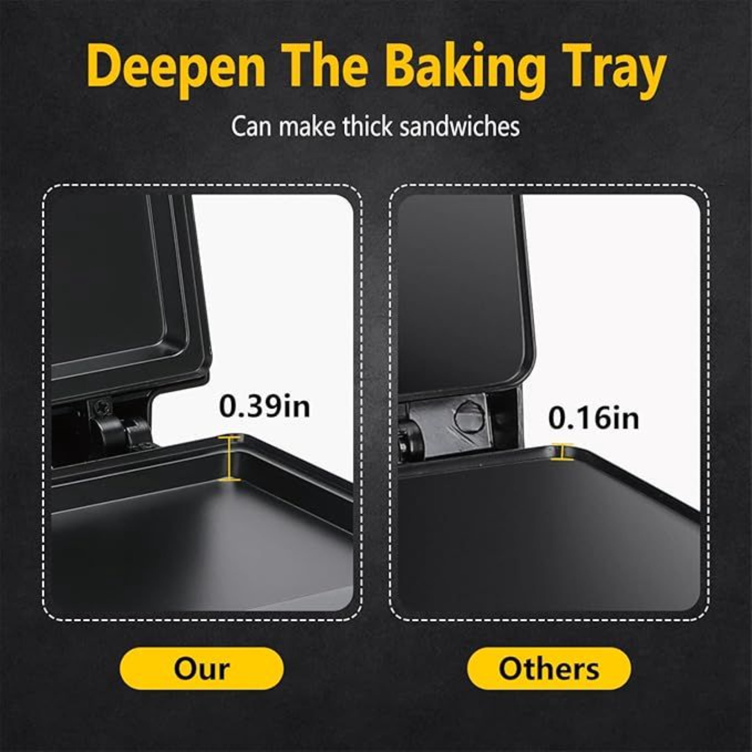 Black Waffle Maker, Quick Breakfast Preparation Machine, Compact Electric Oven, Anti-stick, Fast, Suitable for Home Use and Breakfast Restaurants