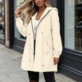 thumbnail image 4 of Moxiu Lightweight Rain Jacket Plus Size Women Long Raincoat Oversized Hooded Windbreaker Drawstring Waist Waterproof Jackets 2026 Beige,XXXXL, 4 of 8