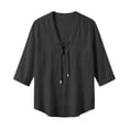 thumbnail image 5 of Men's Lace-Up Solid Color Mid-Sleeve Casual T-Shirt, 5 of 5