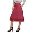 thumbnail image 3 of Moomaya Solid Cotton Skirts For Women Button Down A-Line Knee Length Skirts, 3 of 5
