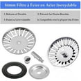 thumbnail image 2 of 2 Pieces Stainless Steel Kitchen Sink Stopper Universal Kitchen Sink Filter 84 Mm Kitchen Strainer Stainless Steel Sink Grid For Kitchen And Bathroom, 2 of 5