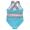 thumbnail image 2 of Just Love Girls’ UPF 50+ 2-Piece Bikini Swimsuit Set – Neon, Tie-Dye & Ombre Styles for Kids (Turquoise With Neon Trim, 5-6 Years), 2 of 2