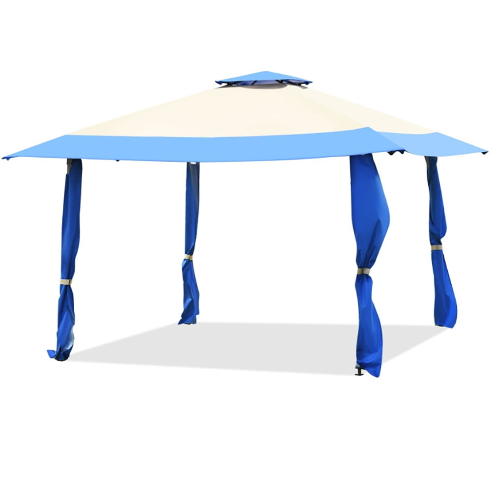 Aimee Lii 13 Feet x 13 Feet Pop Up Canopy Tent Instant Outdoor Folding Canopy Shelter, Backyard Canopy Gazebo, Blue