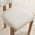 thumbnail image 4 of PORKISS Upholstered Dining Chairs Set of 2, Mid-Century Kitchen Chairs with Solid Wood Legs and Cushioned Wingback for Kitchen, Beige, 4 of 7