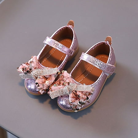 

Cathalem Kid Boots for Girls Summer And Autumn Fashion Girls Casual Shoes Solid Color Bow Rhinestones Sequins Girls Arias Boots Pink 15 Months