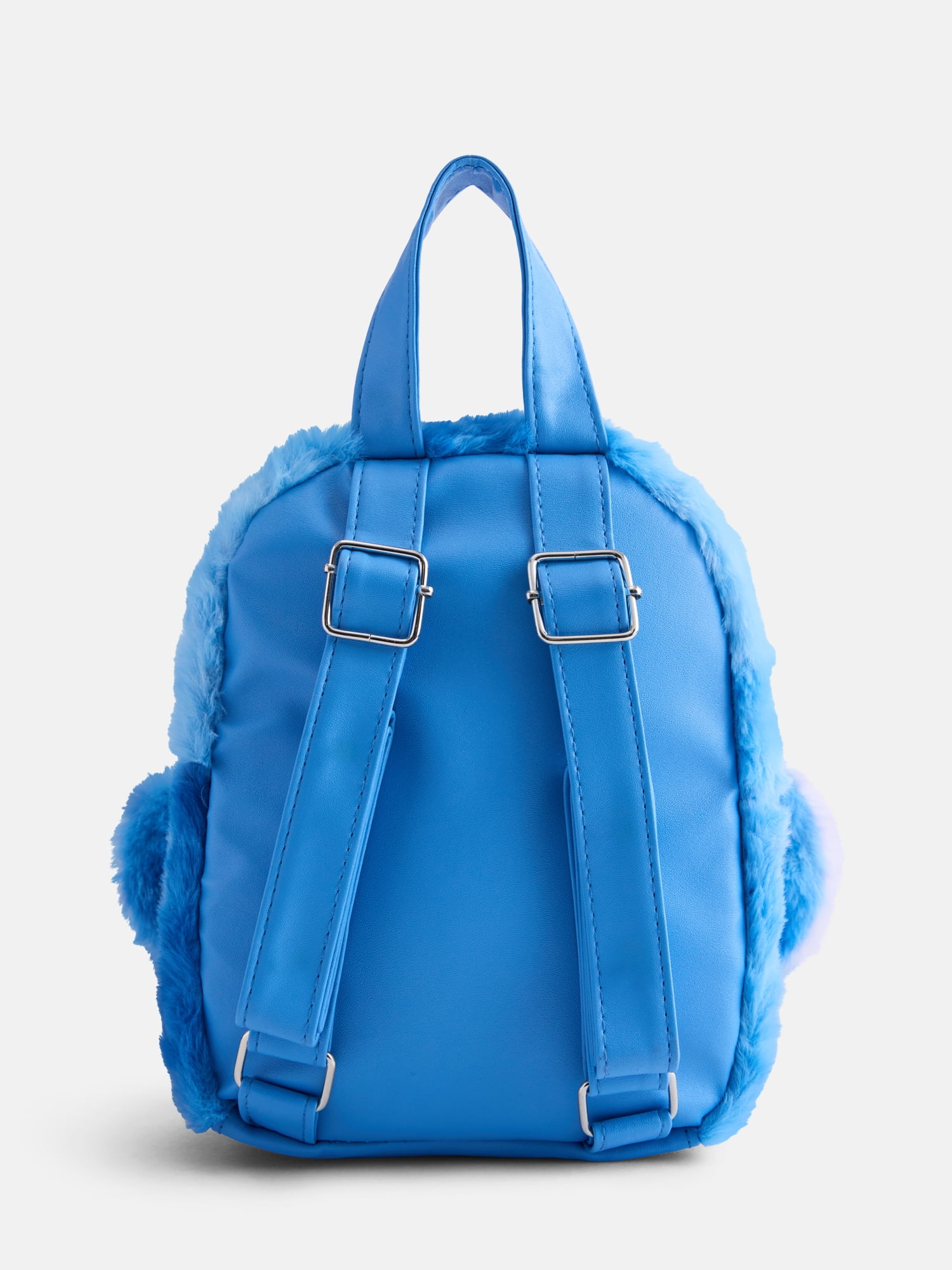 Disney Lilo and Stitch Unisex Mini Faux Fur Backpack, Blue