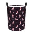 thumbnail image 1 of Balery Poodle Dog Cesta de ropa redonda con asas, impermeable, independiente, para ropa, juguetes, dormitorio y familia-Small, 1 of 6