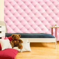 Tiptophomedecor Peel and Stick Wallpaper Wall Mural - Pink Chesterfield Pattern - Removable Wall Decals