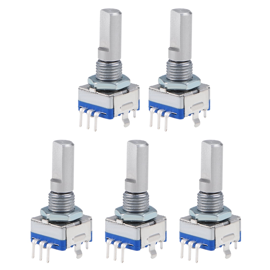 8X EC11EBB24C03 Dual Axis Encoder with Switch 30 Positioning Number 15 Pulse Point Handle 25mm