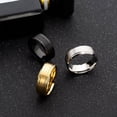 thumbnail image 5 of Mens Stainless Steel Ring Simple Geometric Matte Ring Unisex Double Beveled Band Ring Individually Packed Ring Mens Band Ring Wedding Band Ring, 5 of 5