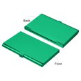 thumbnail image 3 of Uxcell 3.6x2.3x0.3 Inch Name Cards Case Alloy Business Card Holder 2 Pack Green, 3 of 5