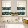 thumbnail image 2 of Green Christmas Snowflake Kitchen Curtain 2 Panels Tiers Curtains 36 Inch Length, Xmas Snowflake Winter Striped Curtains Rod Pocket Curtains Window Drapes Treatment Window Cafe Curtains, 2 of 5