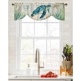 thumbnail image 5 of Tie Up Valance Curtain for Kitchen,Vintage Nautical Sea Turtle Rod Pocket Short Curtains Adjustable Tie-Up Shade Valances,Coastal Marine Life Window Treatment for Bathroom Living Room Bedroom, 5 of 8