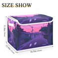 thumbnail image 5 of Yayeee Collapsible Cube Storage Bin with Lid Fabric Closet Decorative Basket with Handles, White Cat Walking, 5 of 7