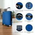 thumbnail image 4 of 3 Piece Hardside Luggage Set Expandable Suitcase with Spinner Wheels,Lightweight Hardshell Suitcase Set 20in24in28in, Blue, SQ249, 4 of 9
