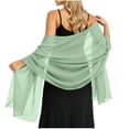 thumbnail image 2 of Fewfanhot Women Lightweight Chiffon Wrap Shawl, Sheer Long Stole Cover Up for Evening Wedding Dresses, 2 of 8