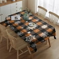 thumbnail image 2 of Orange and Black Plaid Christmas Snowflake Rectangle Tablecloth 60"x84",Waterproof Polyester Rectangle Table Cloth, Wipeable Spillproof Polyester Tablecloth for Dining, Camping, Indoor and Outdoor, 2 of 5