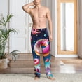 thumbnail image 4 of KLL Mens Pajama Pants for Men,Mens Lounge Pants,Funny Gifts for Men,Men's Pajama Bottoms-Starry Sky Colorful Donut, 4 of 5