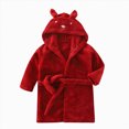 thumbnail image 5 of Boys Girls Kids Cartoon Hooded Bathrobe Flannel Toddler Robe Pajamas for 2T 3T 4T 5T 6T 7T 8-12T Boys and Girls Winter Clothes Cozy Thick Sleepwear for All Seasons,Wine,Size 11-12T, 5 of 9