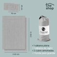 thumbnail image 2 of Juego de Sábanas King Size The Shop, Gris Claro, Microfibra, Material Transpirable, No Alergénico gris, 2 of 7