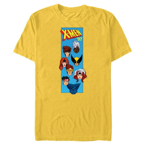 Marvel Studios X-Men ’97 Animated Series Vertical Box Team- Short Sleeve Blended T-Shirt for Adults - Customized-Yellow