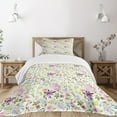 thumbnail image 3 of Ambesonne Watercolor Quilted Bedspread Set 2 Pcs, Gentle Spring Floral, Twin Size, Multicolor, 3 of 6