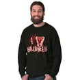 thumbnail image 5 of I Love Halloween Spooky Macabre Long Sleeve TShirt Men Women Brisco Brands S, 5 of 6