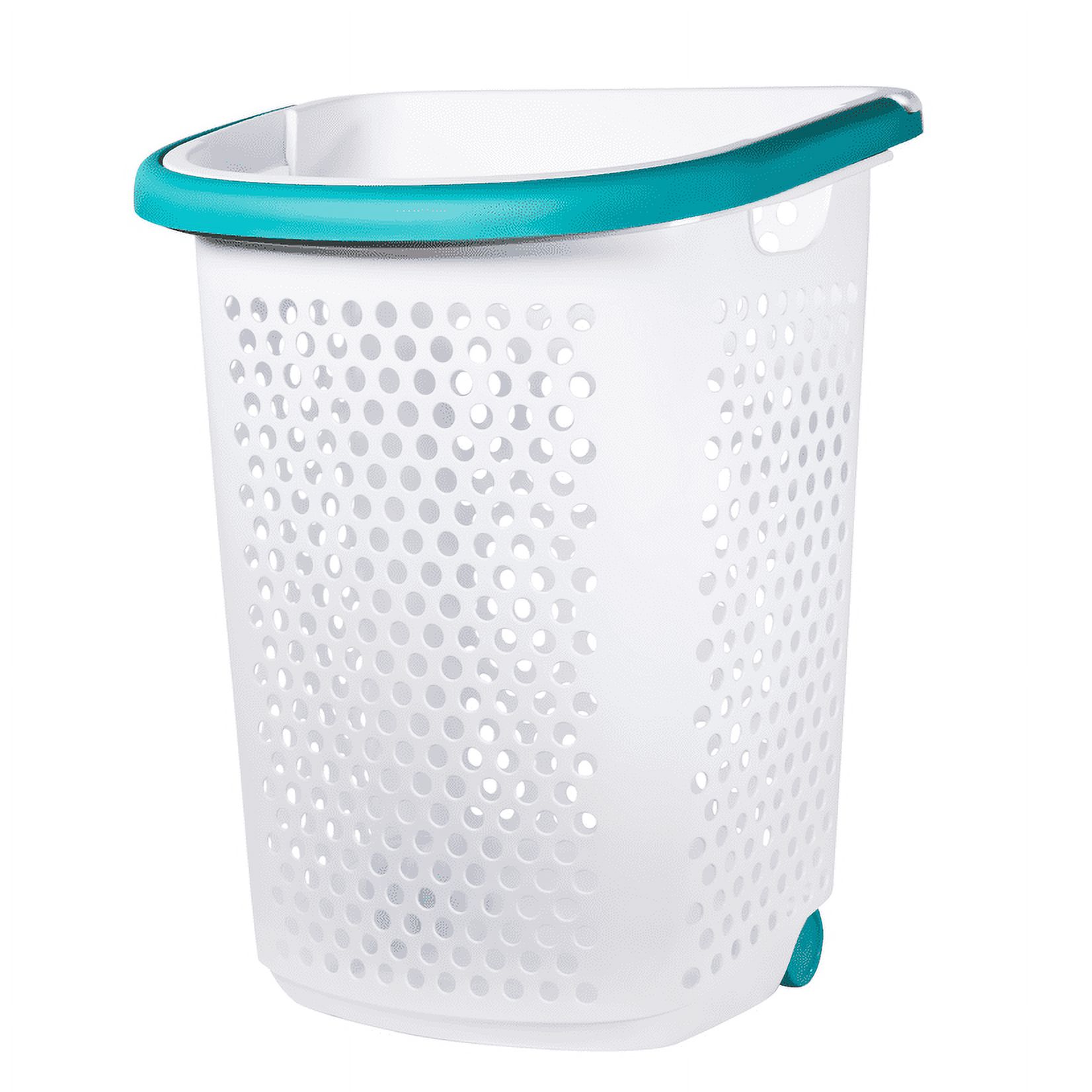 Home Logic 2 Bushel Rolling Laundry Hamper, White photo 4
