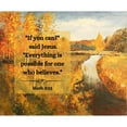 thumbnail image 3 of ArtsyQuotes 17x15 Black Modern Framed Museum Art Print Titled - Bible Verse Quote Mark 9:23, Issac Levitan - Autumn Water, 3 of 5