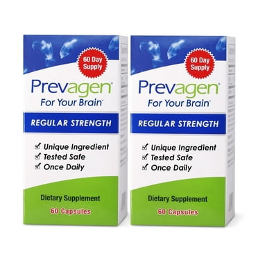 Prevagen Regular Strength Capsules, 60ct 2 Pack, Prevagen with Apoaequorin & Vitamin D