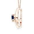 thumbnail image 2 of ANGARA Natural Shell Style Oval Sapphire and Diamond Pendant in 14K Rose Gold for Women (Size-4x3mm) | September Birthstone, Anniversary, Jewelry Gift for Women | Natural Blue Sapphire Necklace, 2 of 10