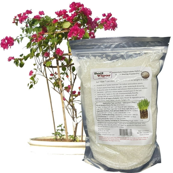 Soil Vigor® Potassium Polyacrylate – Commercial-Grade Superabsorbent Soil Amendment (5-10 Mesh)